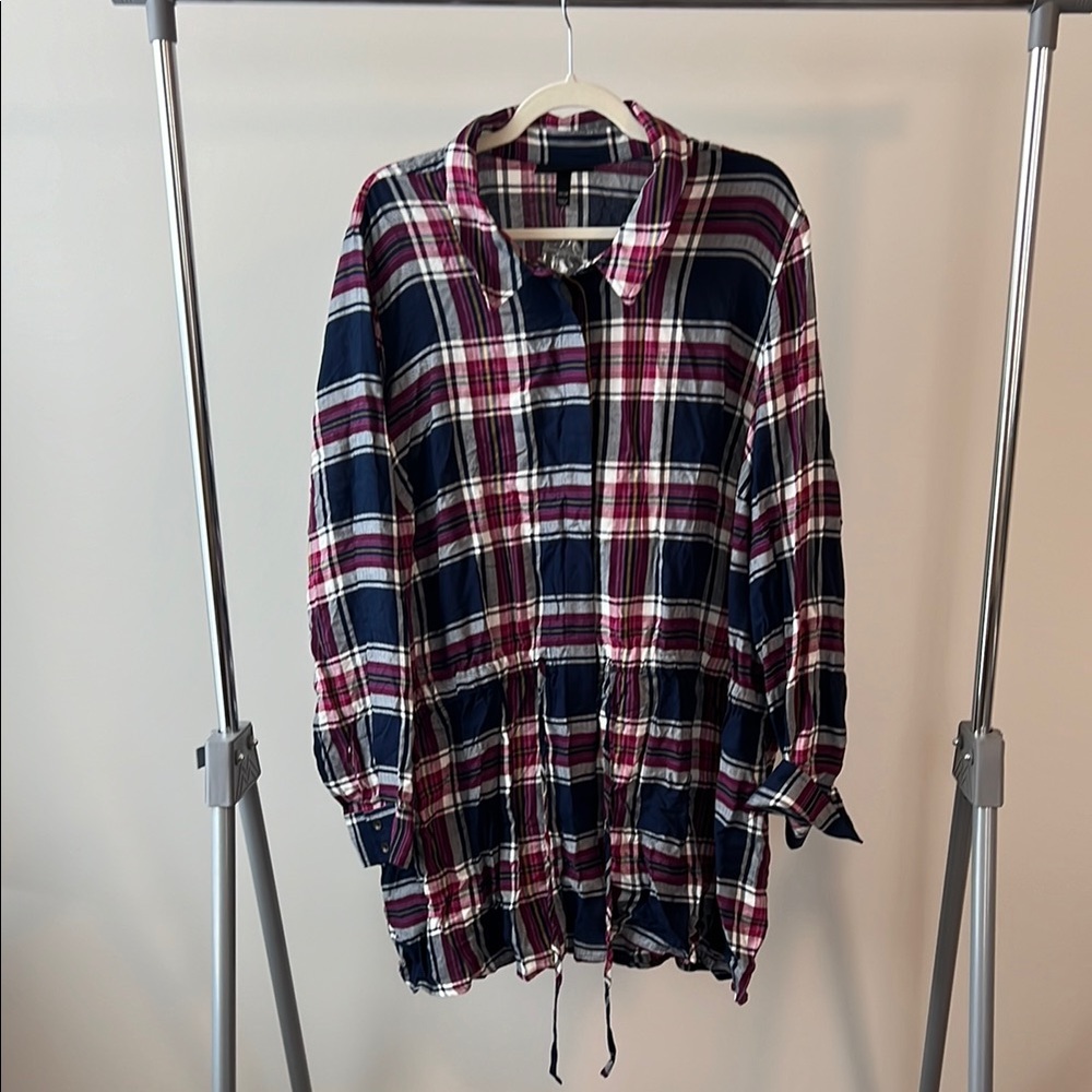 Plaid Button-Up Shirt